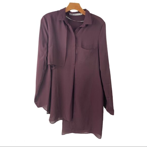 Tiger of Sweden Kinsey Plum Wine Longline Blouse S - Picture 1 of 7